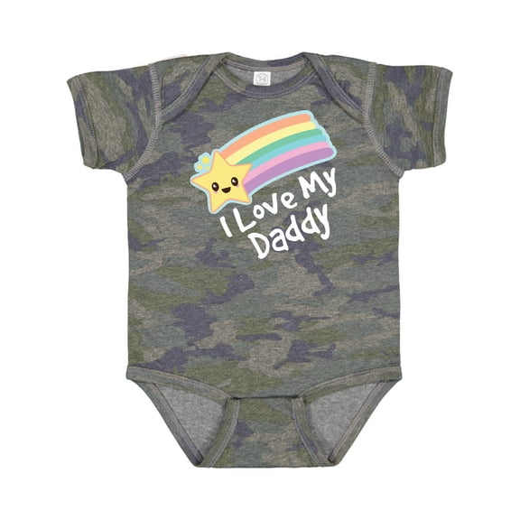 Inktastic I Love My Daddy Boys Girls Star Rainbow Boys or Girls Baby Bodysuit