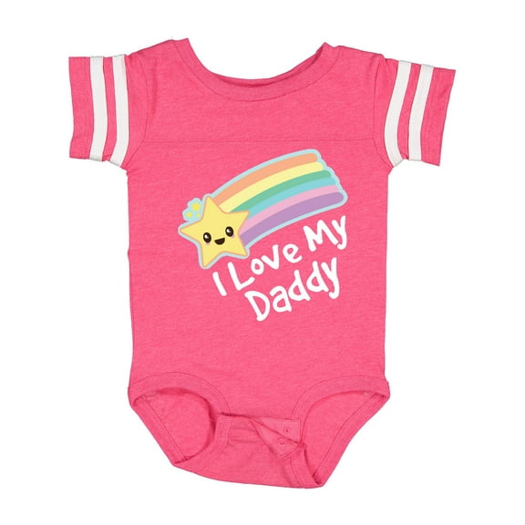 Inktastic I Love My Daddy Boys Girls Star Rainbow Boys or Girls Baby Bodysuit