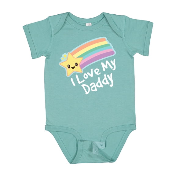 Inktastic I Love My Daddy Boys Girls Star Rainbow Boys or Girls Baby Bodysuit