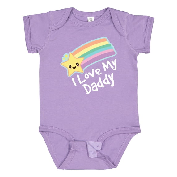 Inktastic I Love My Daddy Boys Girls Star Rainbow Boys or Girls Baby Bodysuit