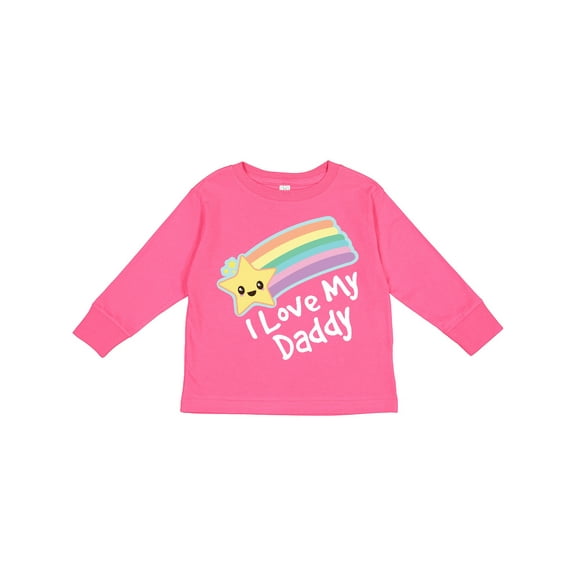 Inktastic I Love My Daddy Boys Girls Star Rainbow Boys or Girls Long Sleeve Toddler T-Shirt