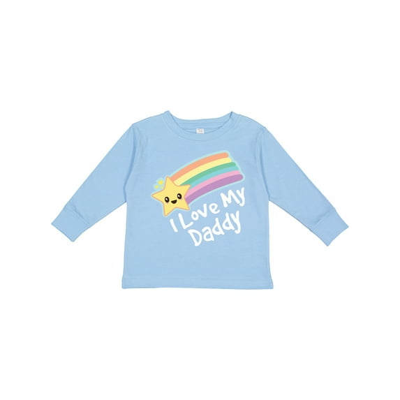Inktastic I Love My Daddy Boys Girls Star Rainbow Boys or Girls Long Sleeve Toddler T-Shirt