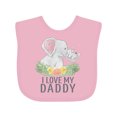 thumbnail image 1 of Inktastic I Love My Daddy Cute Elephants and Spring Flowers Boys or Girls Baby Bib, 1 of 4