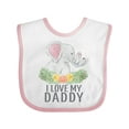 thumbnail image 1 of Inktastic I Love My Daddy Cute Elephants and Spring Flowers Boys or Girls Baby Bib, 1 of 4