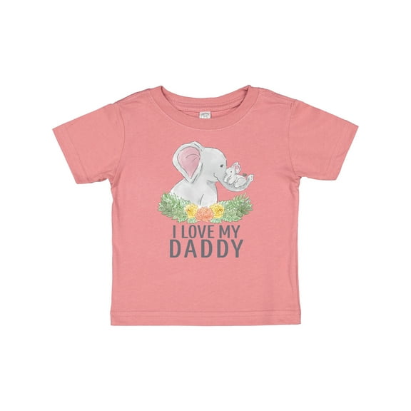 Inktastic I Love My Daddy Cute Elephants and Spring Flowers Boys or Girls Baby T-Shirt
