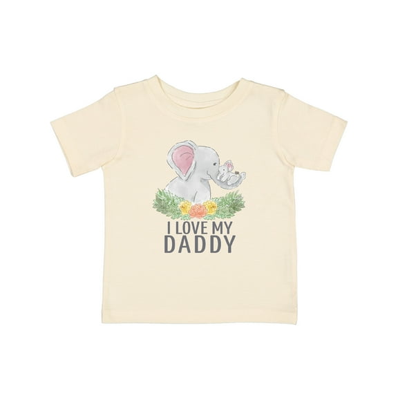 Inktastic I Love My Daddy Cute Elephants and Spring Flowers Boys or Girls Baby T-Shirt