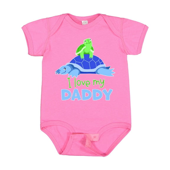 Inktastic I Love My Daddy Cute Turtle Family Boys or Girls Baby Bodysuit