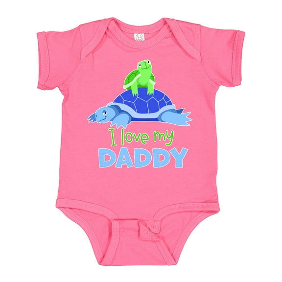 Inktastic I Love My Daddy Cute Turtle Family Boys or Girls Baby Bodysuit