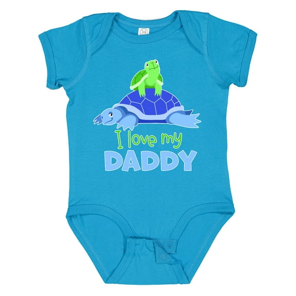 Inktastic I Love My Daddy Cute Turtle Family Boys or Girls Baby Bodysuit
