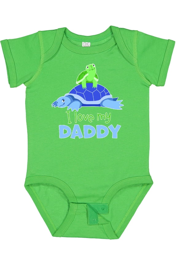 I Love My Daddy Cute Turtle Family Boys or Girls Baby Bodysuit