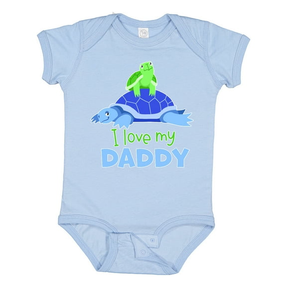 Inktastic I Love My Daddy Cute Turtle Family Boys or Girls Baby Bodysuit