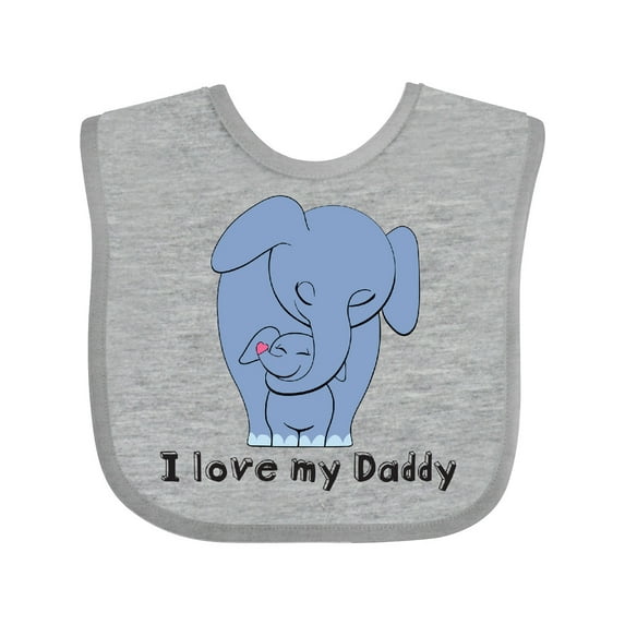 Inktastic I Love My Daddy Elephant Blue Boys Baby Bib