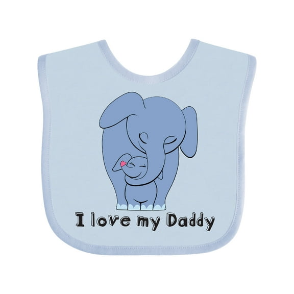 Inktastic I Love My Daddy Elephant Blue Boys Baby Bib