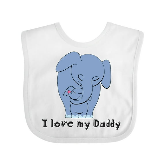 Inktastic I Love My Daddy Elephant Blue Boys Baby Bib