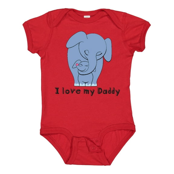 Inktastic I Love My Daddy Elephant Blue Boys Baby Bodysuit