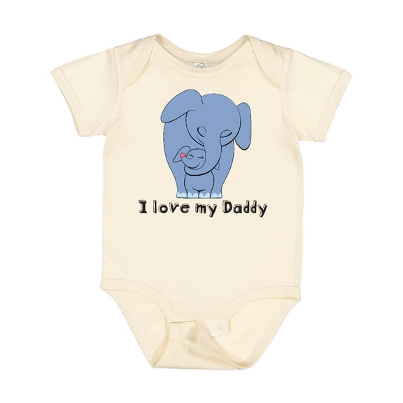 Inktastic I Love My Daddy Elephant Blue Boys Baby Bodysuit