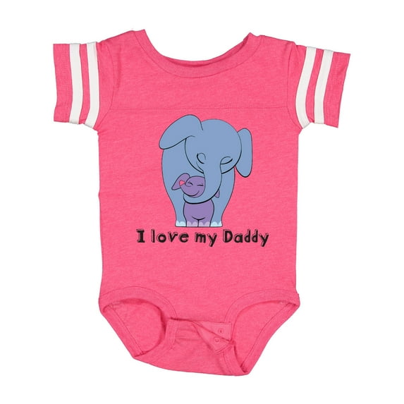 Inktastic I Love My Daddy Elephant Blue Purple Boys or Girls Baby Bodysuit