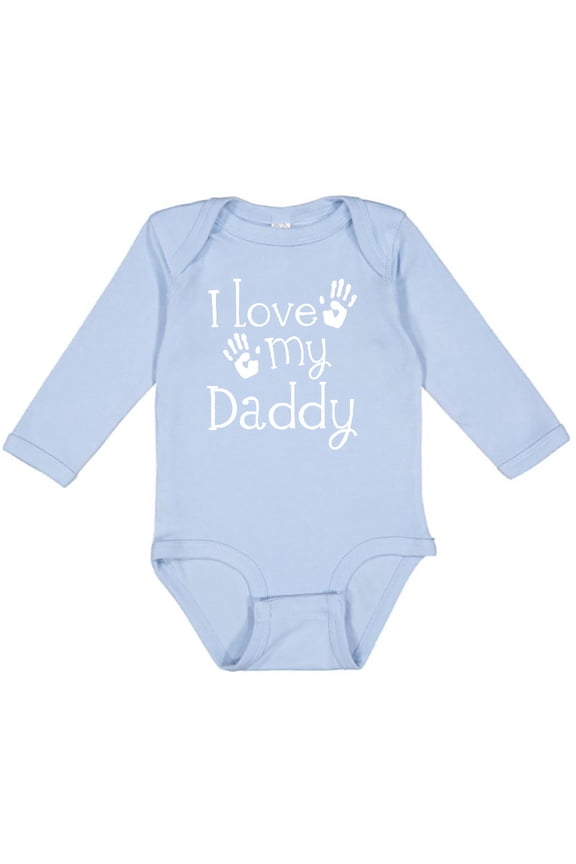 I Love My Daddy Fathers Day Boys or Girls Long Sleeve Baby Bodysuit