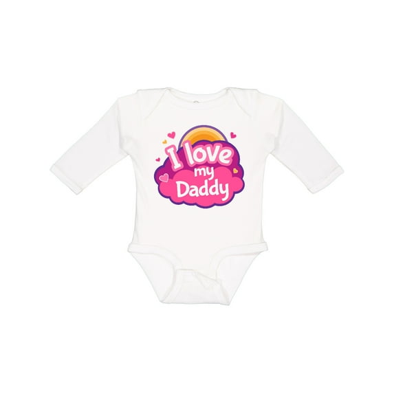 Inktastic I Love My Daddy Girls Girls Long Sleeve Baby Bodysuit