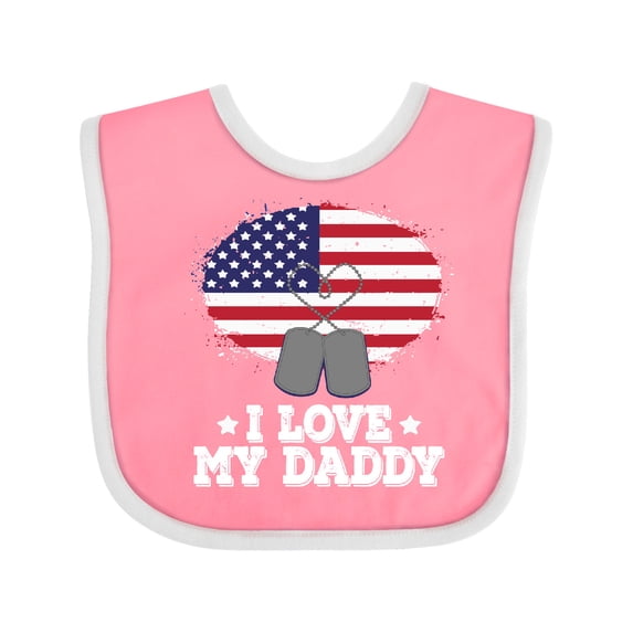 Inktastic I Love My Daddy Military Son Daughter Boys or Girls Baby Bib