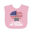 thumbnail image 1 of Inktastic I Love My Daddy Military Son Daughter Boys or Girls Baby Bib, 1 of 4
