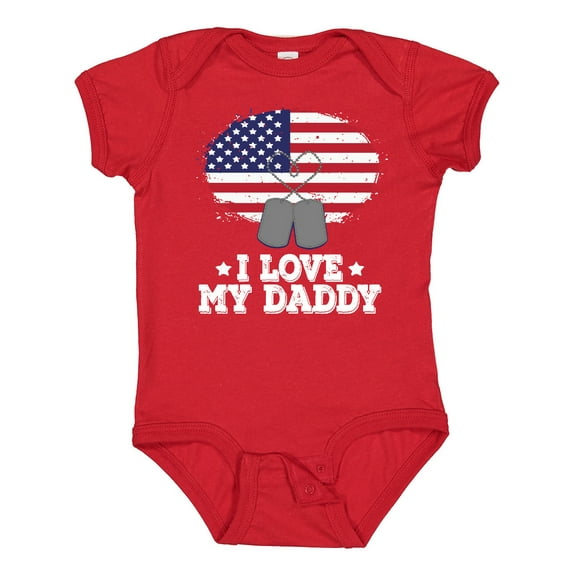 Inktastic I Love My Daddy Military Son Daughter Boys or Girls Baby Bodysuit