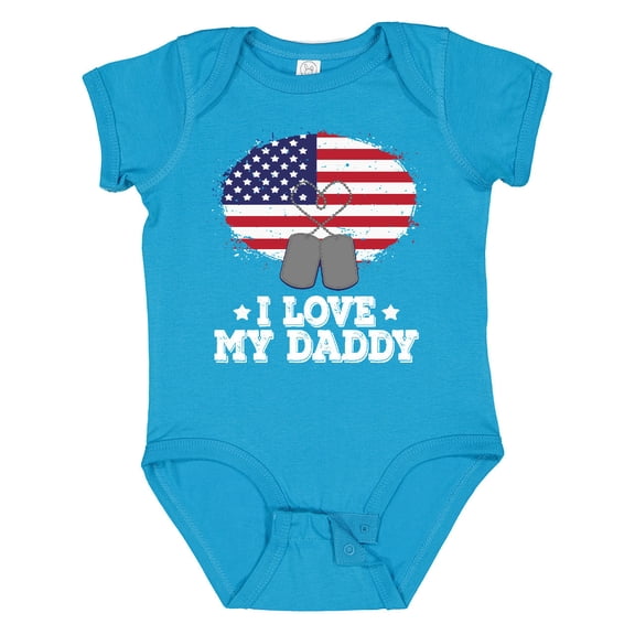 Inktastic I Love My Daddy Military Son Daughter Boys or Girls Baby Bodysuit