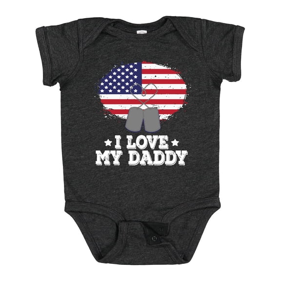 Inktastic I Love My Daddy Military Son Daughter Boys or Girls Baby Bodysuit
