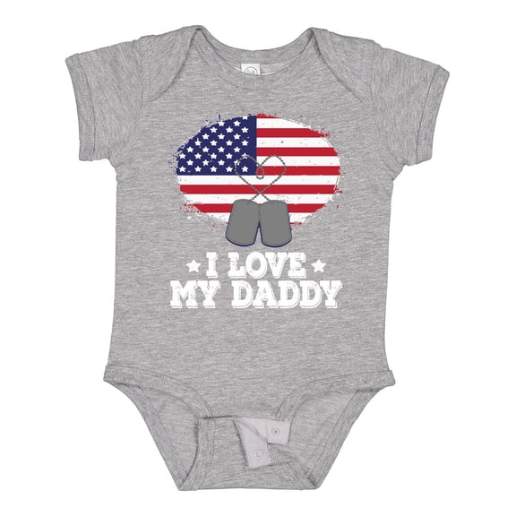 Inktastic I Love My Daddy Military Son Daughter Boys or Girls Baby Bodysuit