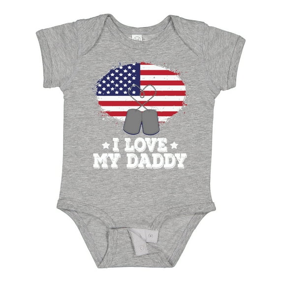 Inktastic I Love My Daddy Military Son Daughter Boys or Girls Baby Bodysuit