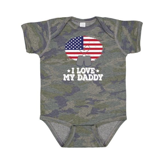 Inktastic I Love My Daddy Military Son Daughter Boys or Girls Baby Bodysuit