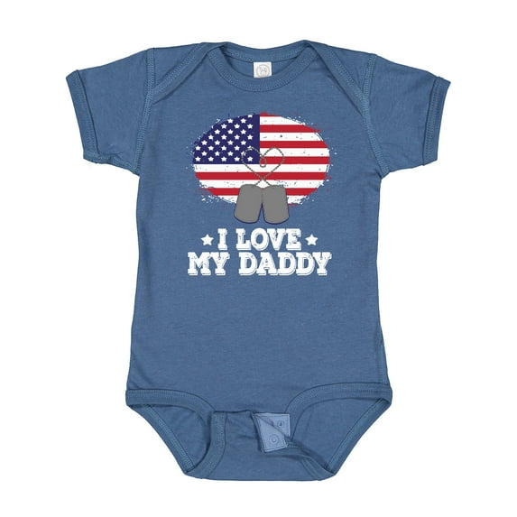 Inktastic I Love My Daddy Military Son Daughter Boys or Girls Baby Bodysuit