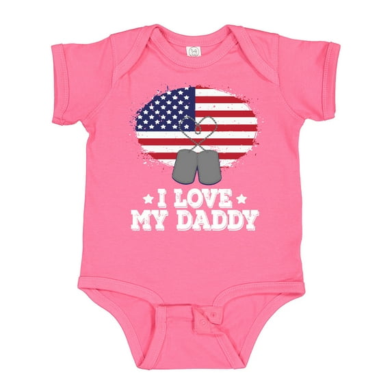 Inktastic I Love My Daddy Military Son Daughter Boys or Girls Baby Bodysuit