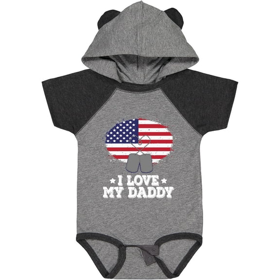 Inktastic I Love My Daddy Military Son Daughter Boys or Girls Baby Bodysuit