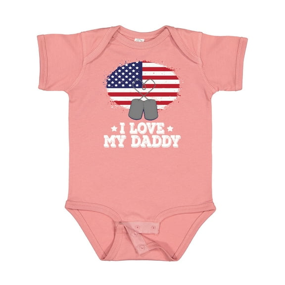 Inktastic I Love My Daddy Military Son Daughter Boys or Girls Baby Bodysuit