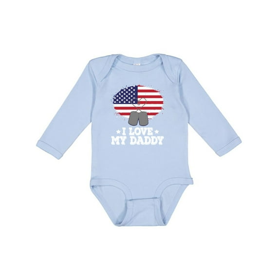 Inktastic I Love My Daddy Military Son Daughter Boys or Girls Long Sleeve Baby Bodysuit