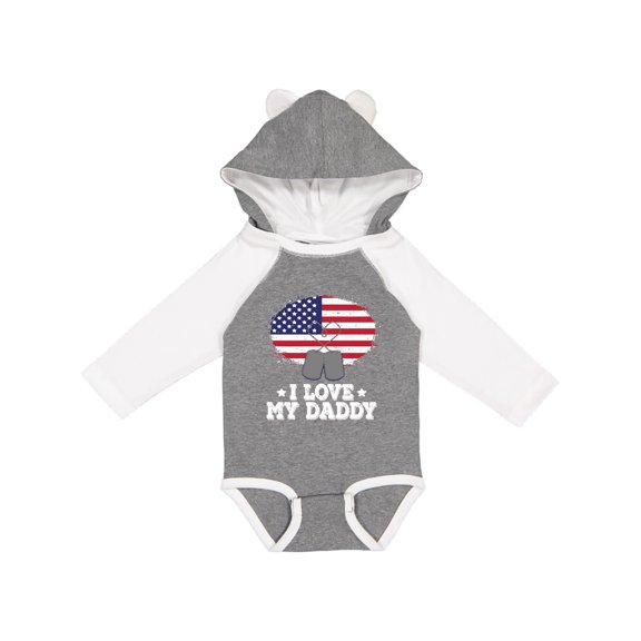 Inktastic I Love My Daddy Military Son Daughter Boys or Girls Long Sleeve Baby Bodysuit