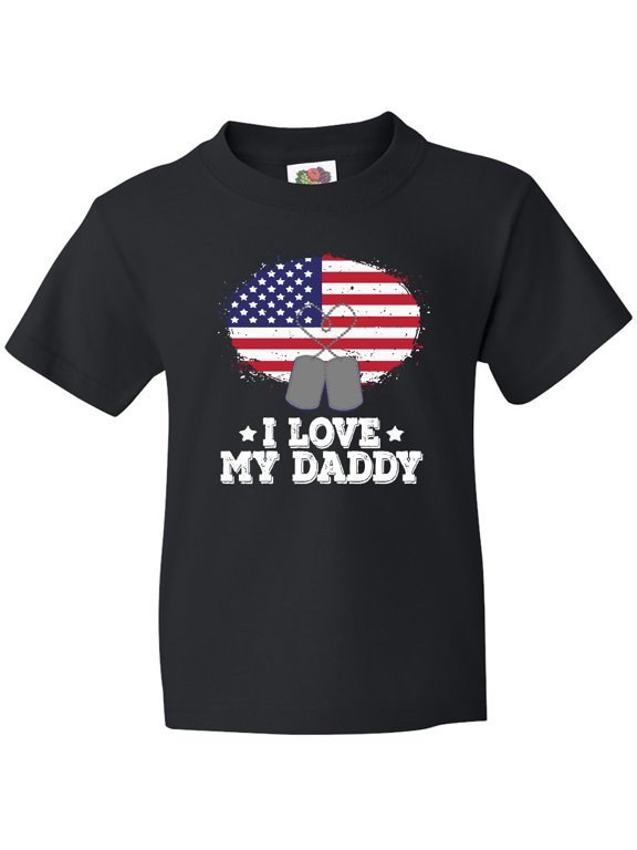 I Love My Daddy Military Son Daughter Youth T-Shirt