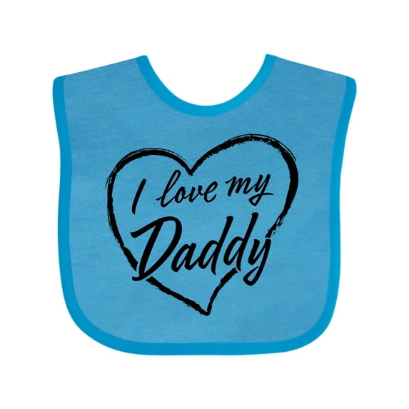 Inktastic I Love My Daddy in Black Chalk Heart Boys or Girls Baby Bib