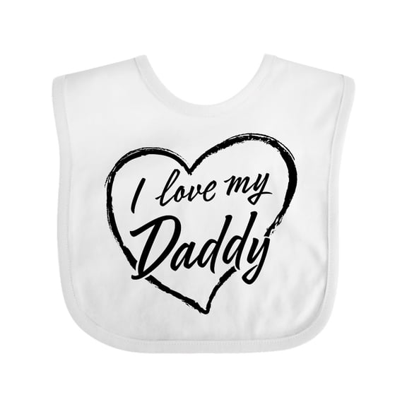 Inktastic I Love My Daddy in Black Chalk Heart Boys or Girls Baby Bib