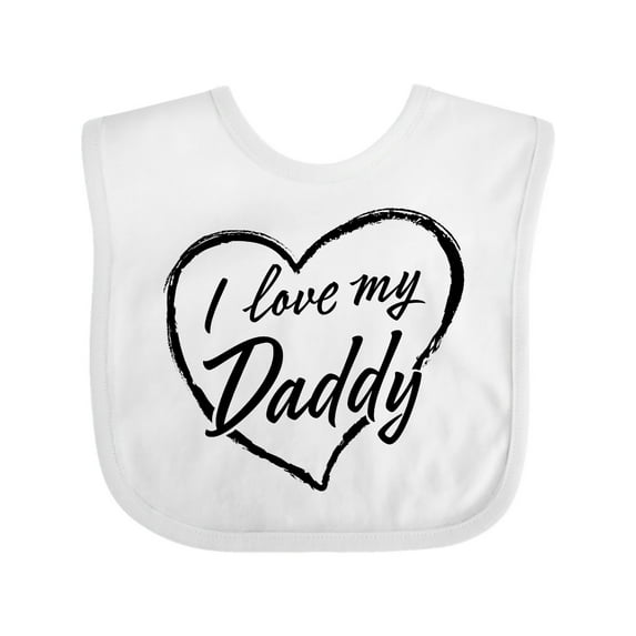 Inktastic I Love My Daddy in Black Chalk Heart Boys or Girls Baby Bib