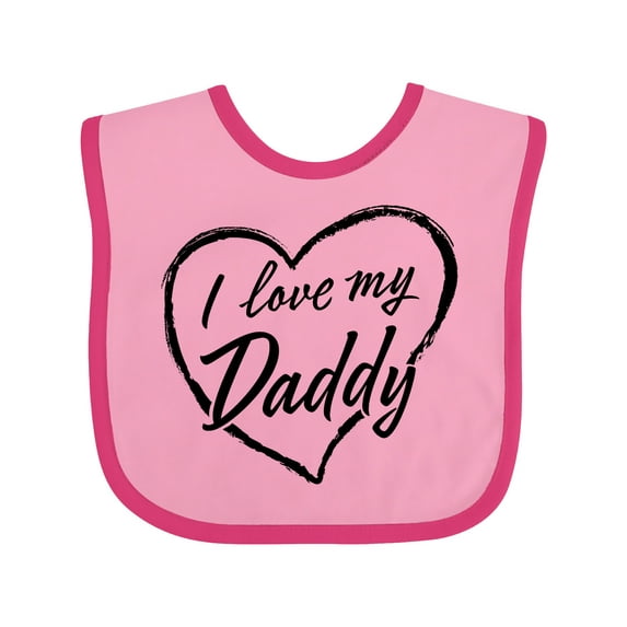 Inktastic I Love My Daddy in Black Chalk Heart Boys or Girls Baby Bib