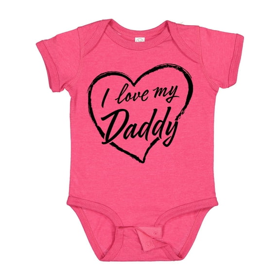 Inktastic I Love My Daddy in Black Chalk Heart Boys or Girls Baby Bodysuit