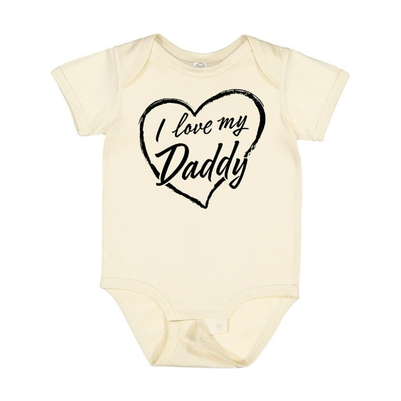 Inktastic I Love My Daddy in Black Chalk Heart Boys or Girls Baby Bodysuit