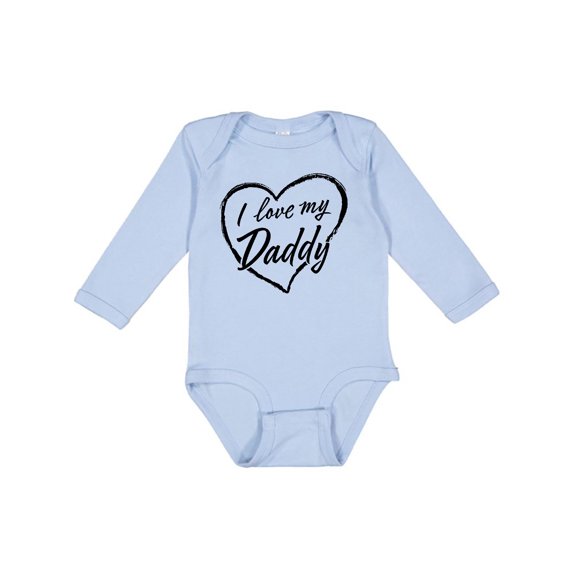 Inktastic I Love My Daddy in Black Chalk Heart Boys or Girls Long Sleeve Baby Bodysuit