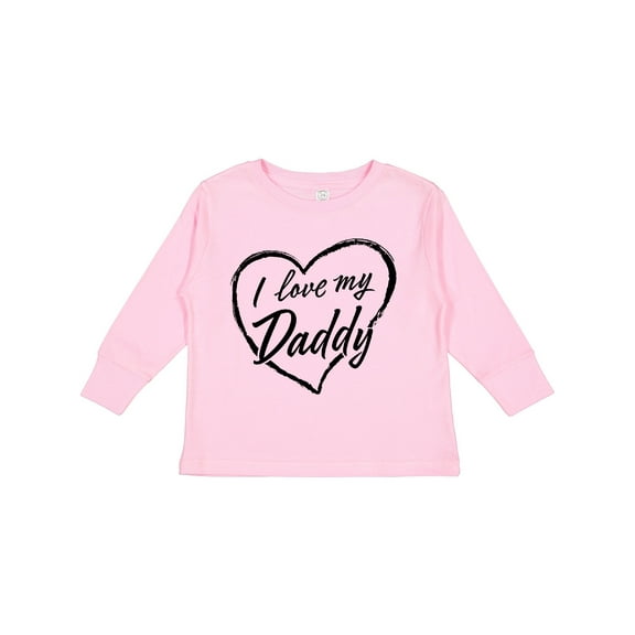 Inktastic I Love My Daddy in Black Chalk Heart Boys or Girls Long Sleeve Toddler T-Shirt