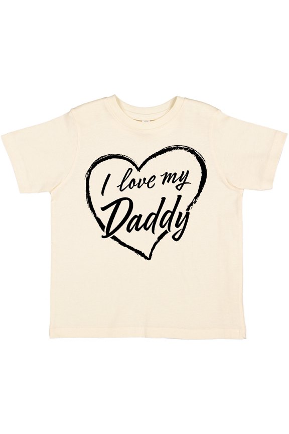 I Love My Daddy in Black Chalk Heart Boys or Girls Toddler T-Shirt