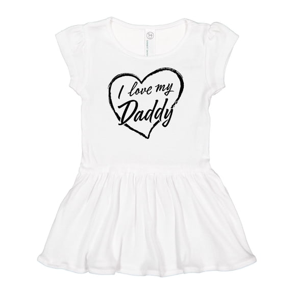 Inktastic I Love My Daddy in Black Chalk Heart Girls Baby Dress