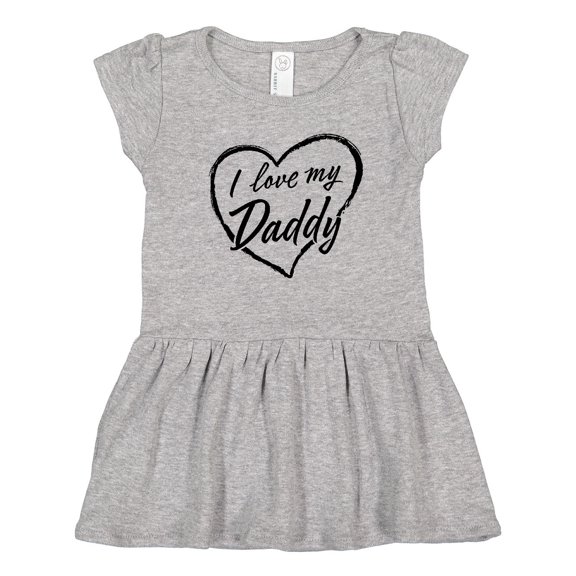 Inktastic I Love My Daddy in Black Chalk Heart Girls Toddler Dress