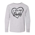 thumbnail image 1 of Inktastic I Love My Daddy in Black Chalk Heart Long Sleeve Youth T-Shirt, 1 of 5